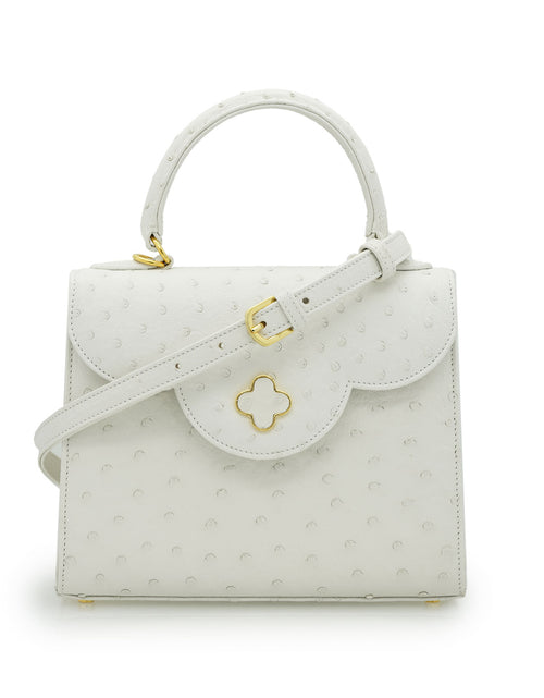 Load image into Gallery viewer, First Lady White ostrich leather handbag
