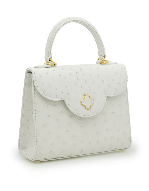 Load image into Gallery viewer, First Lady White ostrich leather handbag
