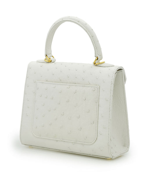 Load image into Gallery viewer, First Lady White ostrich leather handbag
