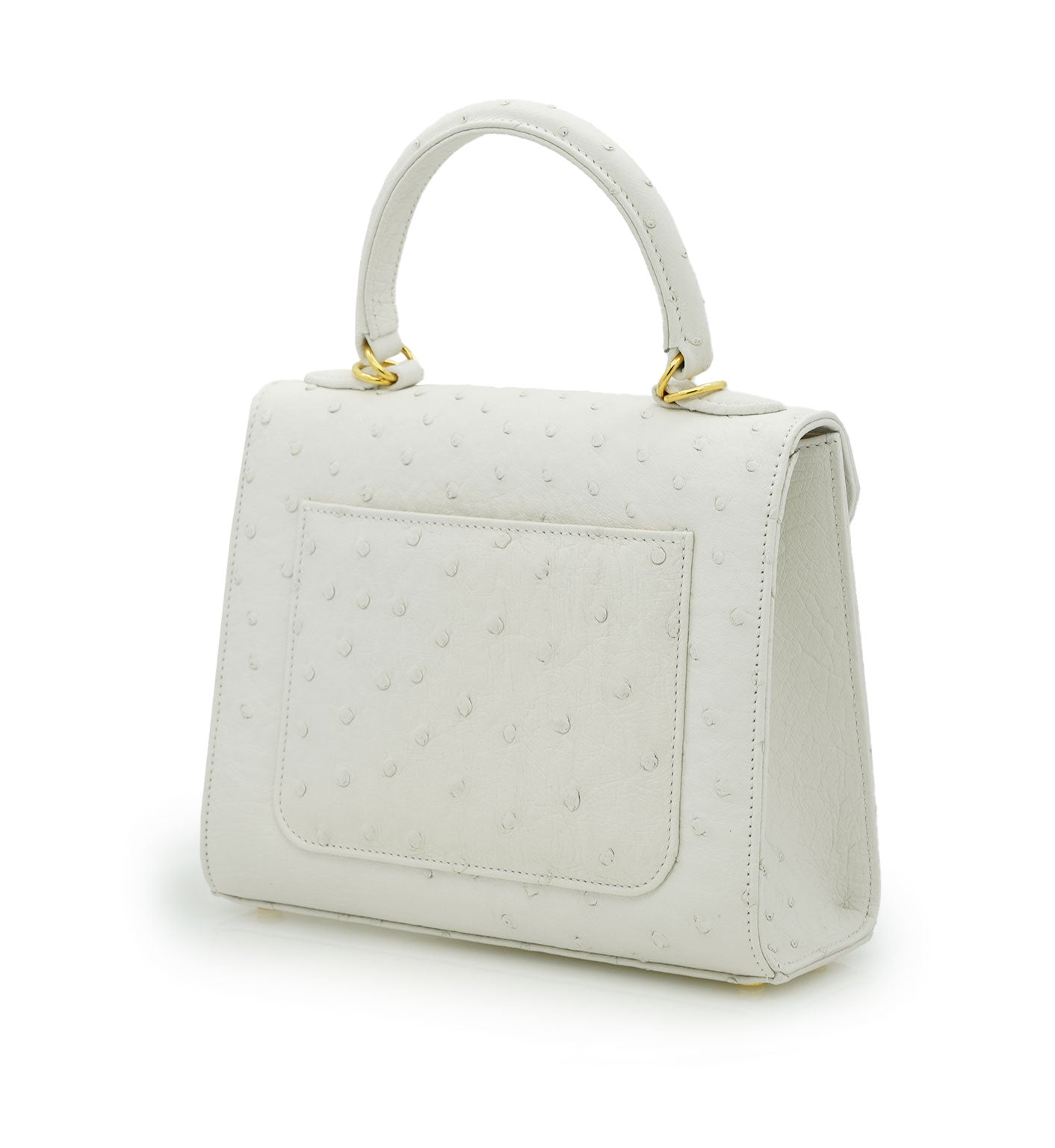 First Lady White ostrich leather handbag
