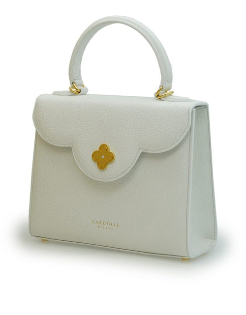 Load image into Gallery viewer, First Lady White textured leather handbag
