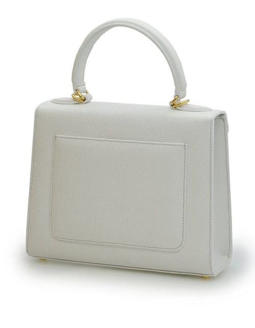 Load image into Gallery viewer, First Lady White textured leather handbag
