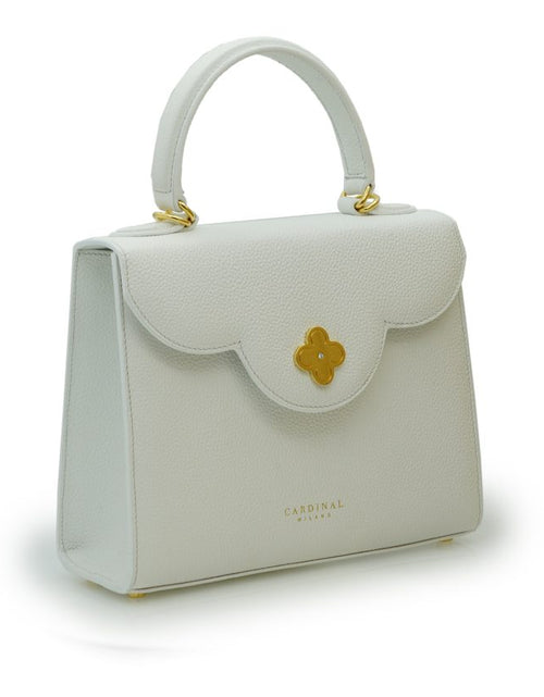 Load image into Gallery viewer, First Lady White textured leather handbag
