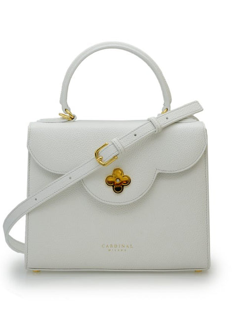 Load image into Gallery viewer, First Lady White textured leather handbag
