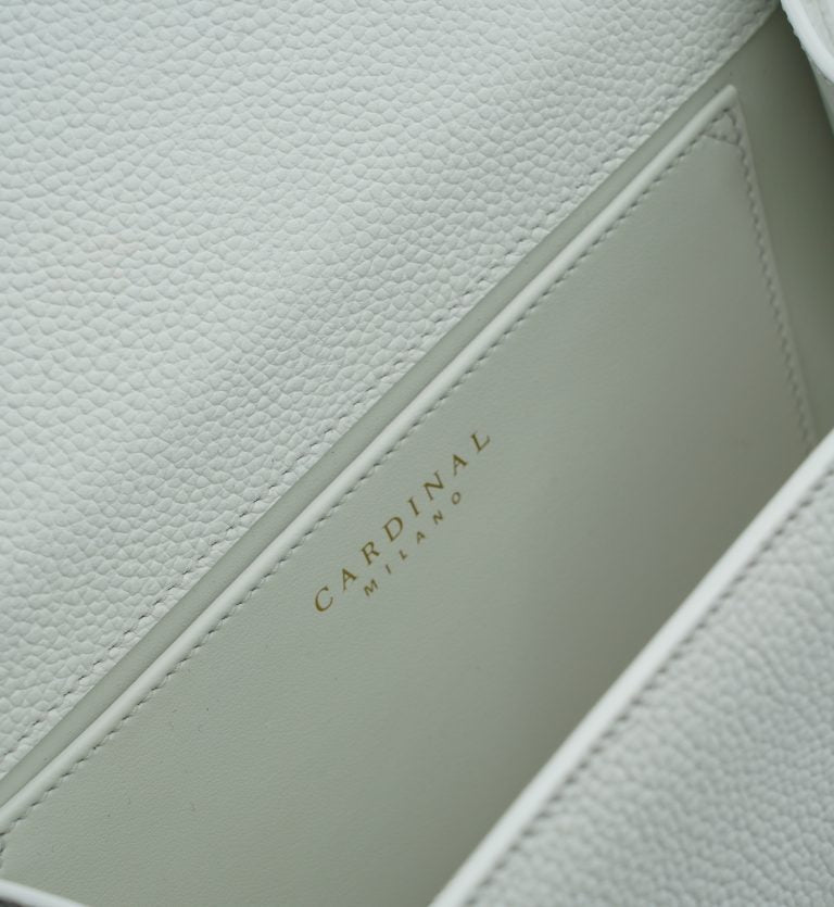 First Lady White textured leather handbag