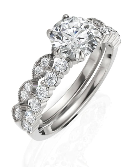 Load image into Gallery viewer, 1.6CT Round Lab Diamond Bridal Set Ring
