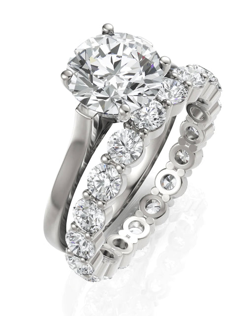 Load image into Gallery viewer, 3.9CT Round Lab Diamond Bridal Set Ring
