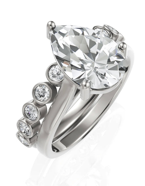 Load image into Gallery viewer, 3.09CT Pear Lab Diamond Bridal Set Ring
