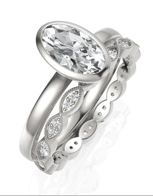 Load image into Gallery viewer, 1.52CT Oval Lab Diamond Bridal Set Ring
