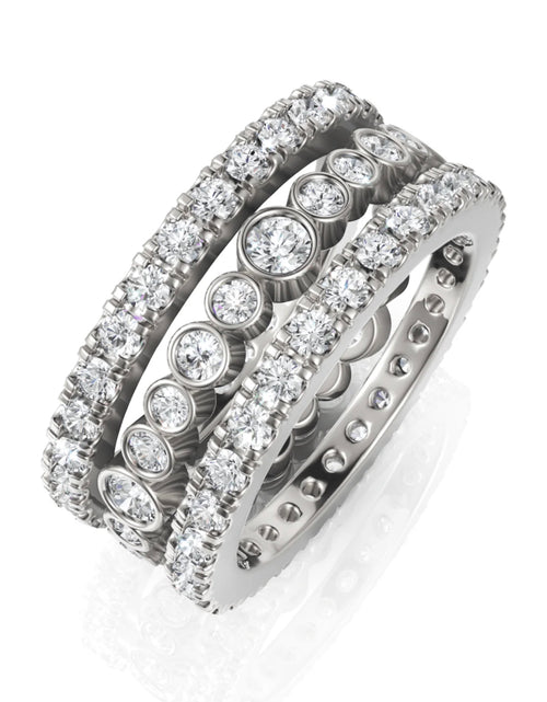 Load image into Gallery viewer, 2.3CT Round Lab Diamond Full Eternity Bridal Set
