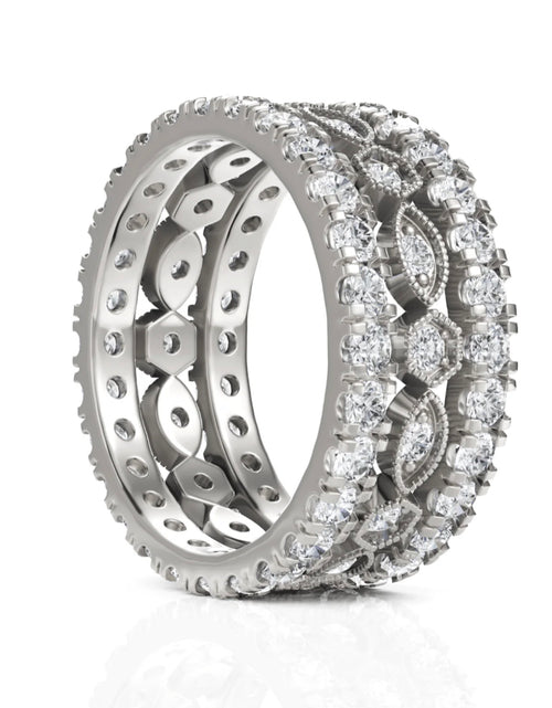 Load image into Gallery viewer, 2.3CT Round Lab Diamond Full Eternity Bridal Set Ring
