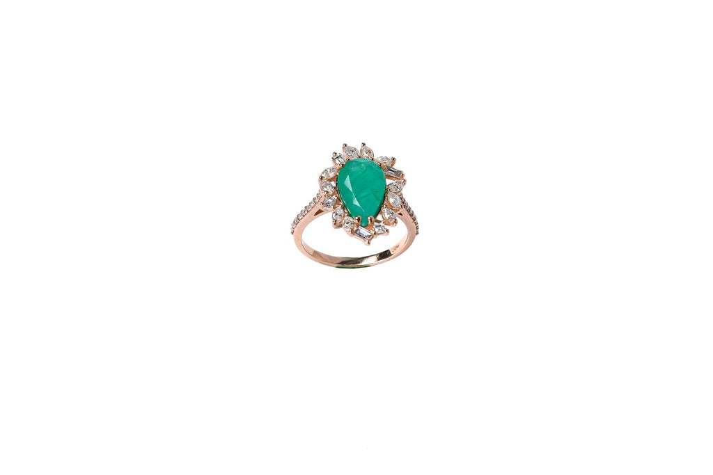 Emerald Tear Ring