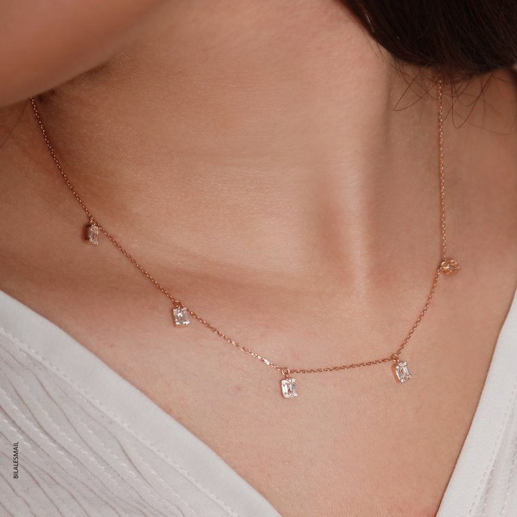 Rectangle Studs Necklace