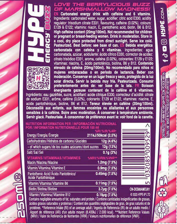 BUZZ Red Berry Madness 12x250ml