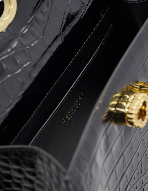 Load image into Gallery viewer, Lady Cardinal 25 Grey croc embossed leather bag
