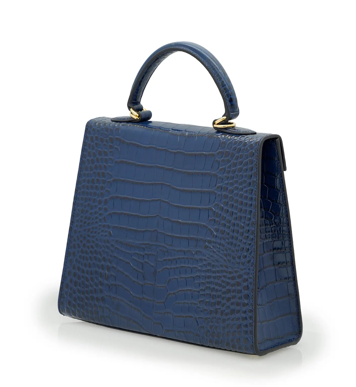Lady Cardinal Blue Night Crocodile-Embossed Calf Leather Handbag