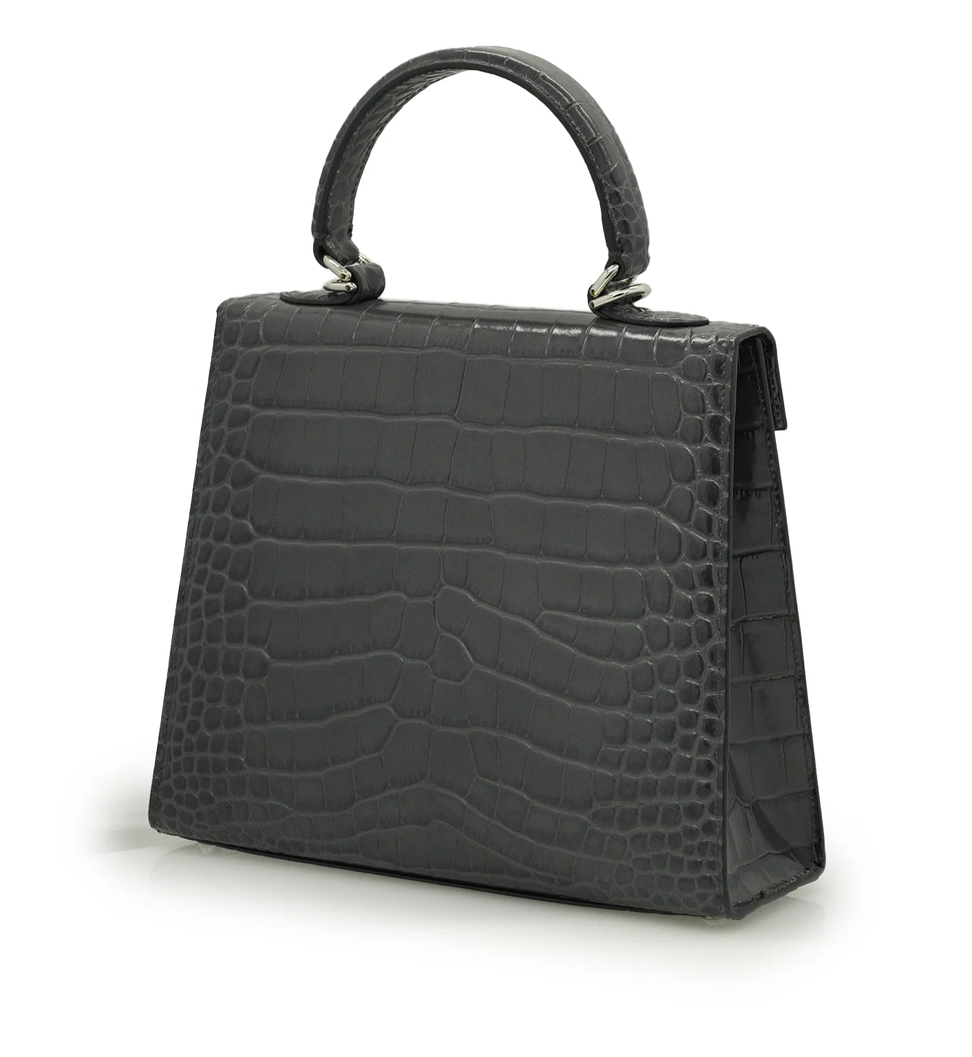 Lady Cardinal 25 Grey croc embossed leather bag
