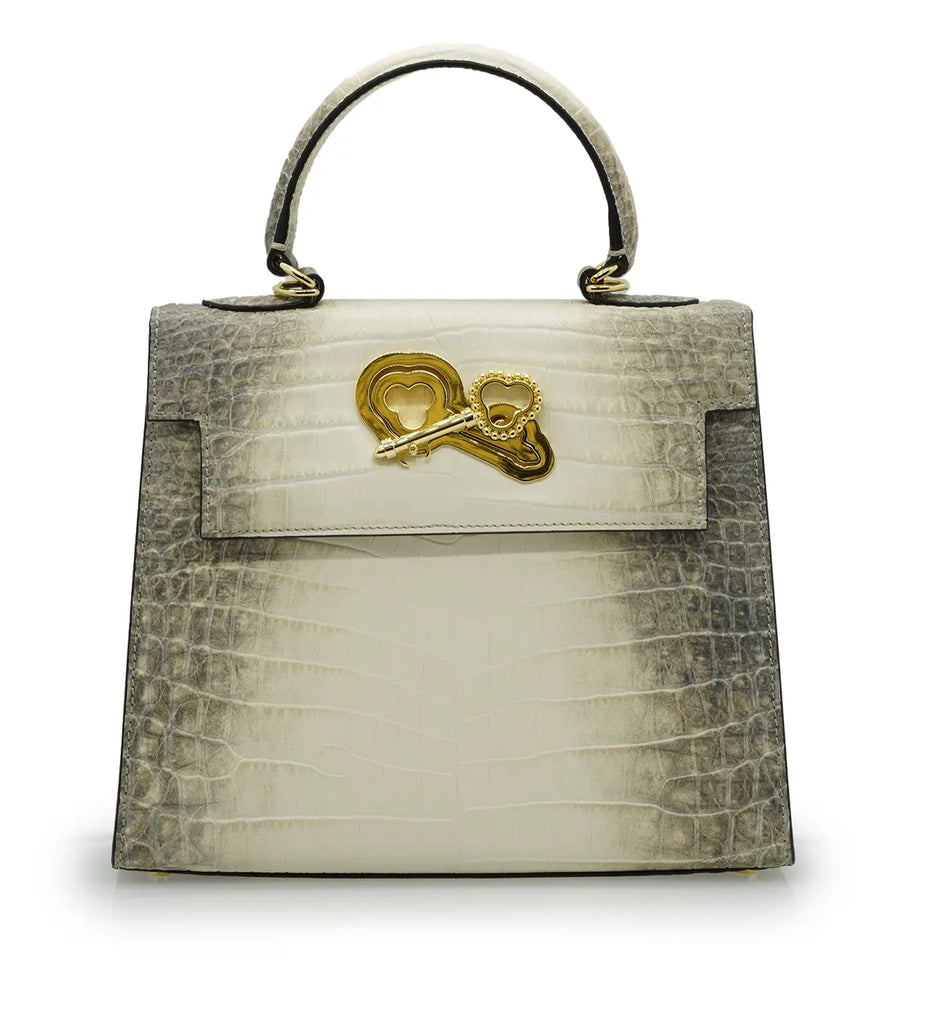 First Lady Himalaya Crocodile-Embossed Calf Leather Handbag