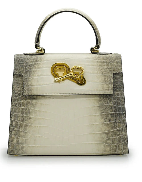 تحميل الصورة إلى عارض المعرض، First Lady Himalaya Crocodile-Embossed Calf Leather Handbag
