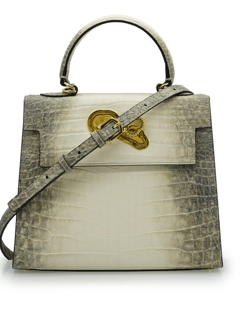 Load image into Gallery viewer, Lady Cardinal 25 Himalaya beige croc embossed leather bag
