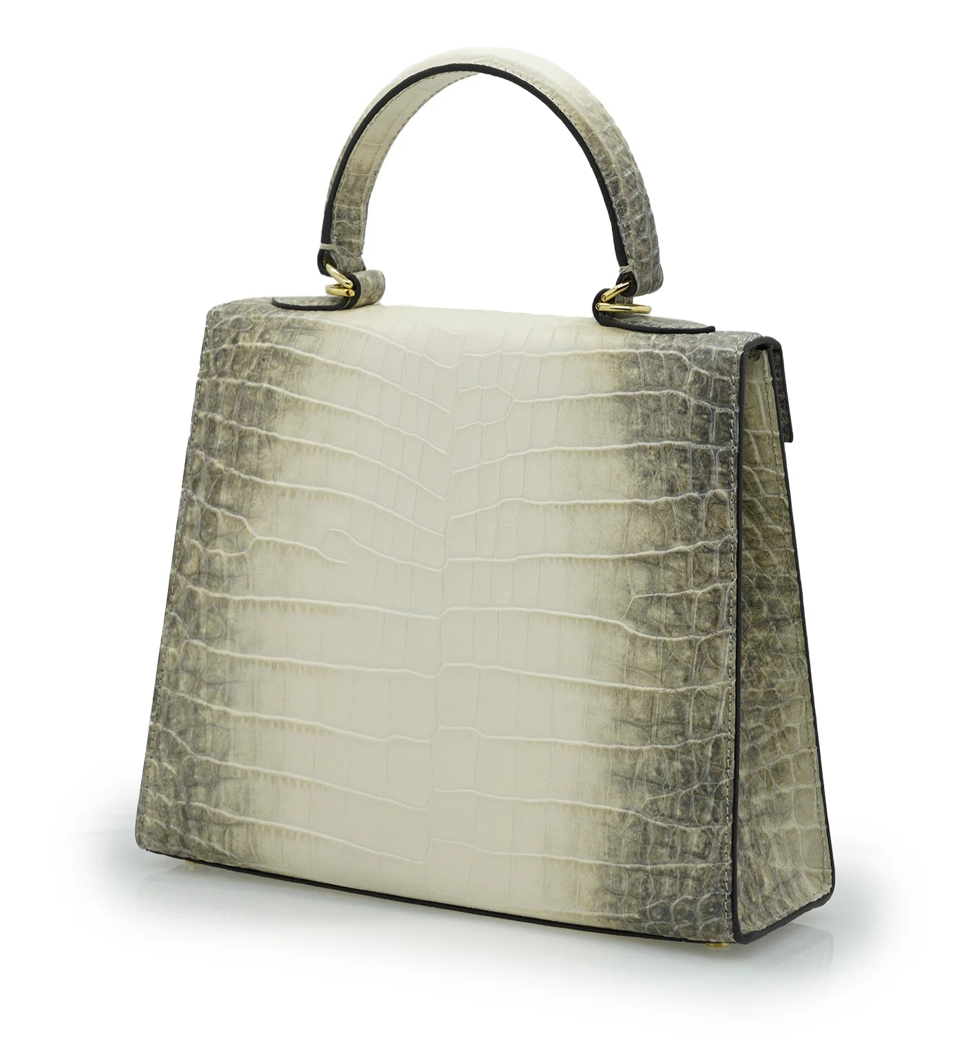 Lady Cardinal 25 Himalaya beige croc embossed leather bag