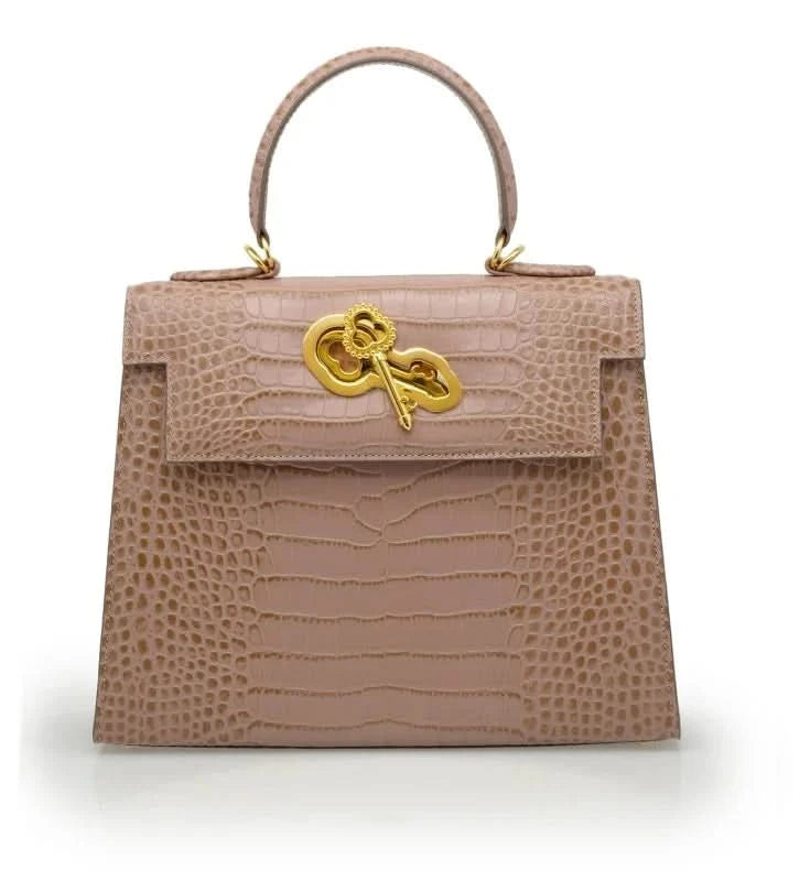 حقيبة ليدي كاردينال تايم كيز تي روز من الجلد المنقوش بنقشة جلد التمساح