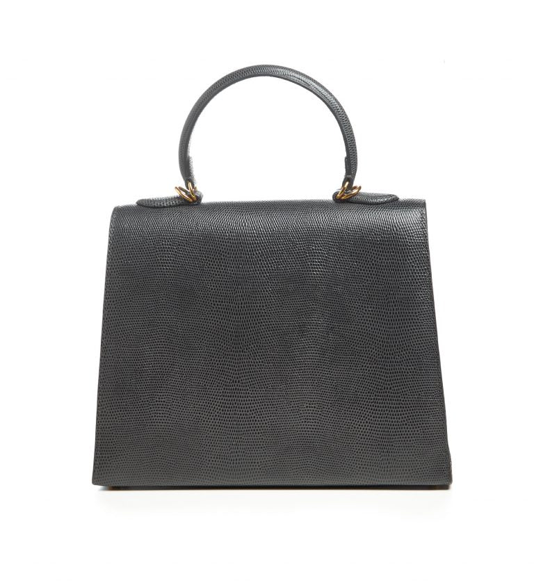Lady Cardinal Time Keys Lizard embossed grey leather bag MTO