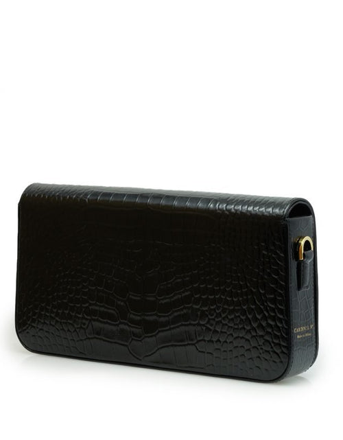 Load image into Gallery viewer, Lisa black croc embossed leather bag
