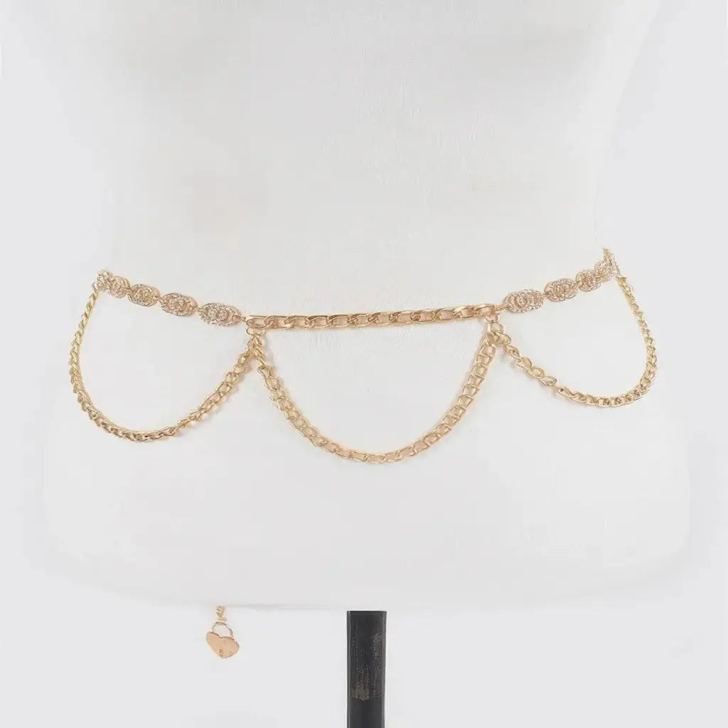 Evorinn Luxury Lightweight Rhinestone Chain Belt for Women
