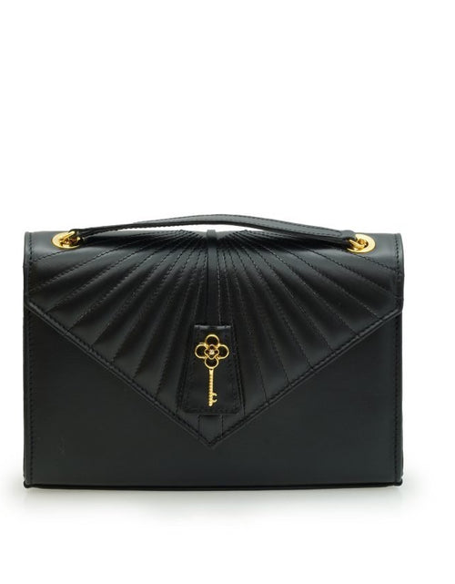 Load image into Gallery viewer, Milady black plain leather chain bag
