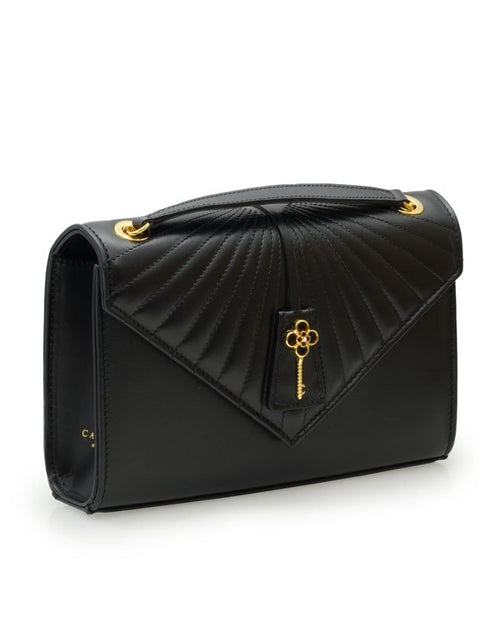 Load image into Gallery viewer, Milady black plain leather chain bag
