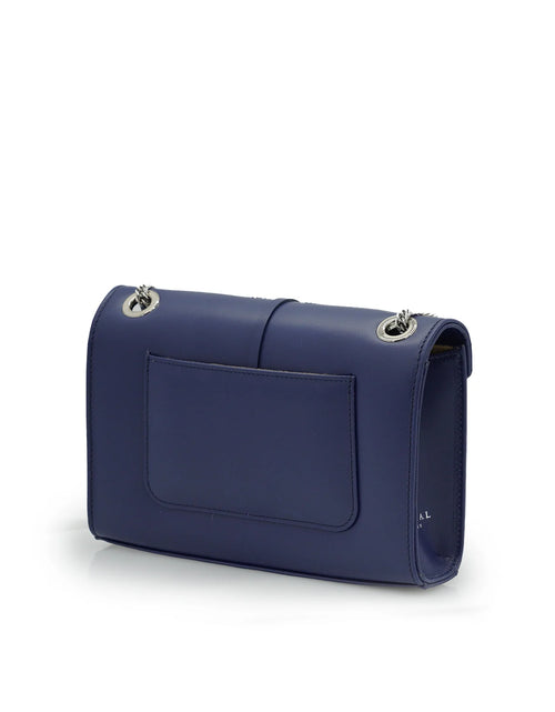 Load image into Gallery viewer, Milady blue navy color plain leather chain bag
