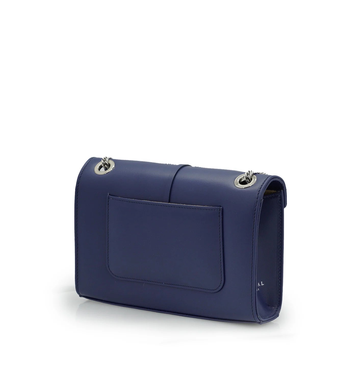 Milady blue navy color plain leather chain bag