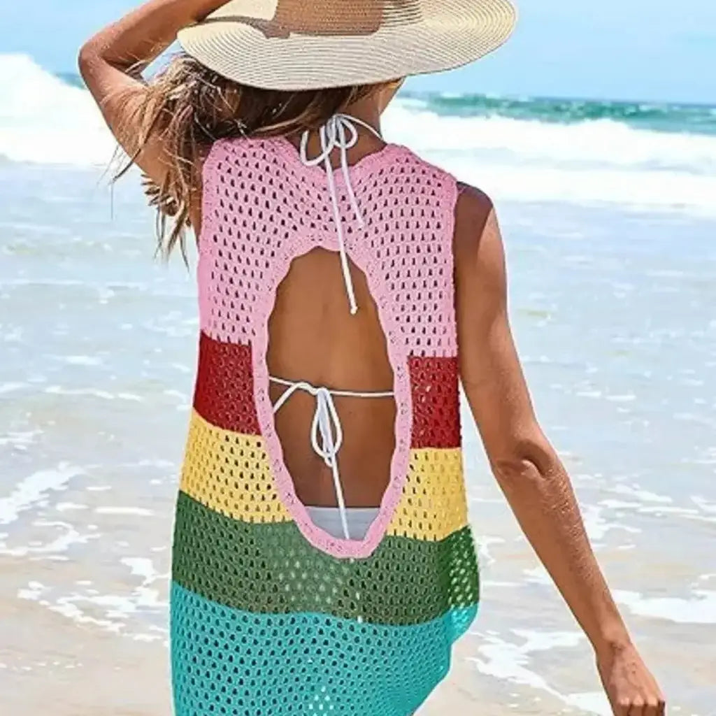 Ivorynn Women's Sleeveless Open Back Cover Up Vest