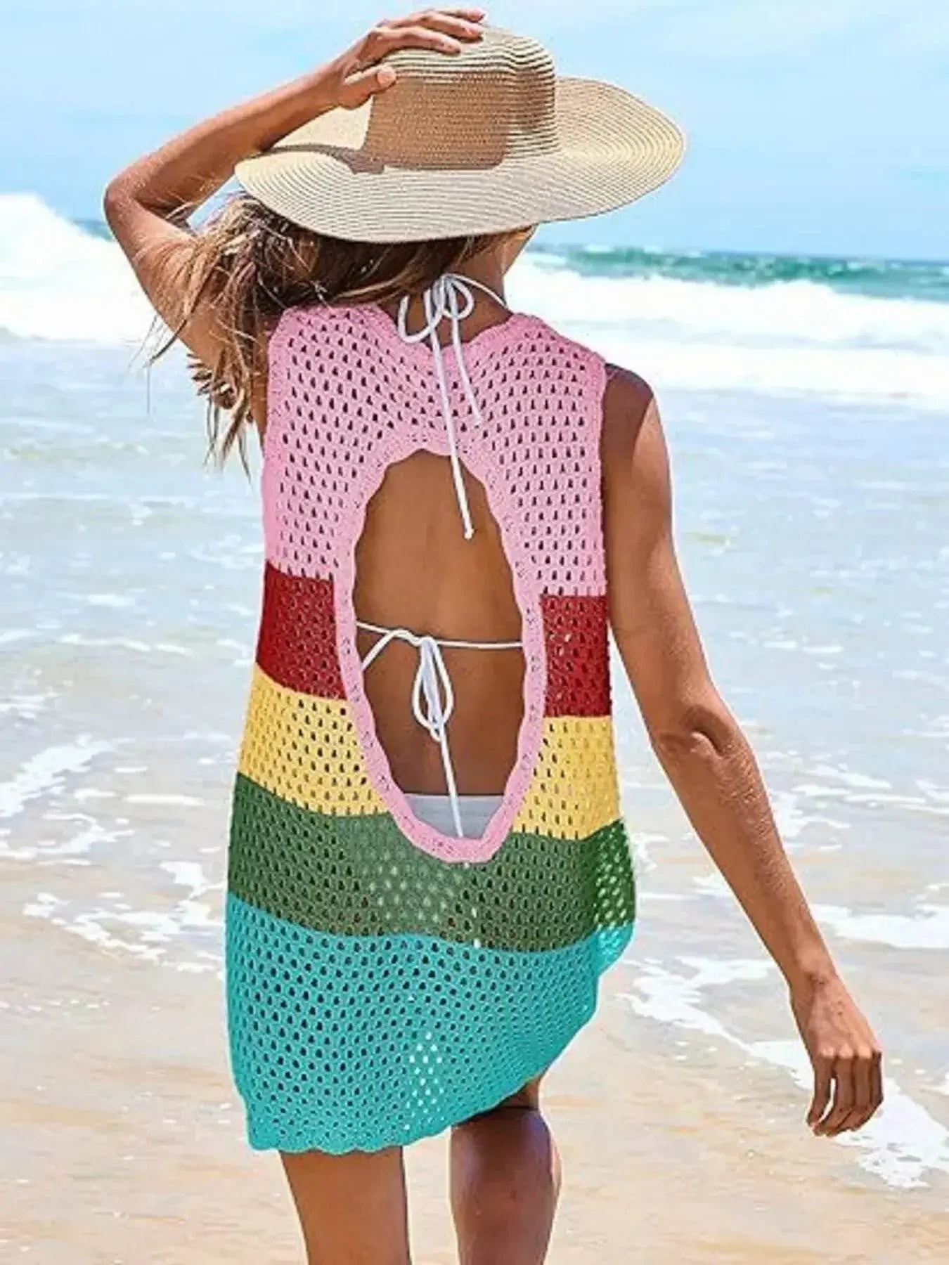 Ivorynn Women's Sleeveless Open Back Cover Up Vest