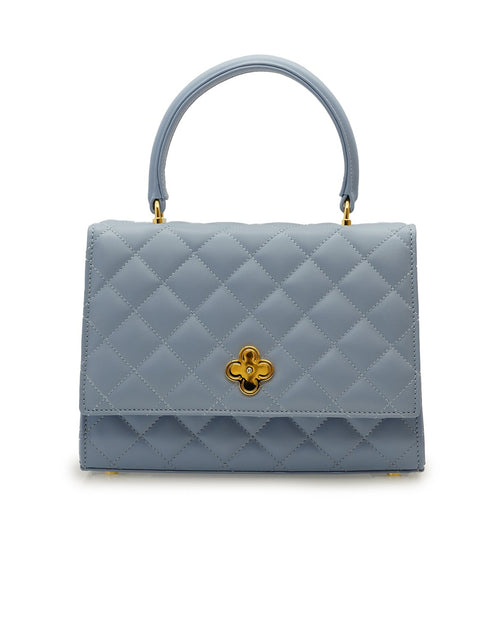 Load image into Gallery viewer, Opèra Quilted Blue Lavanda leather shoulder chain bag
