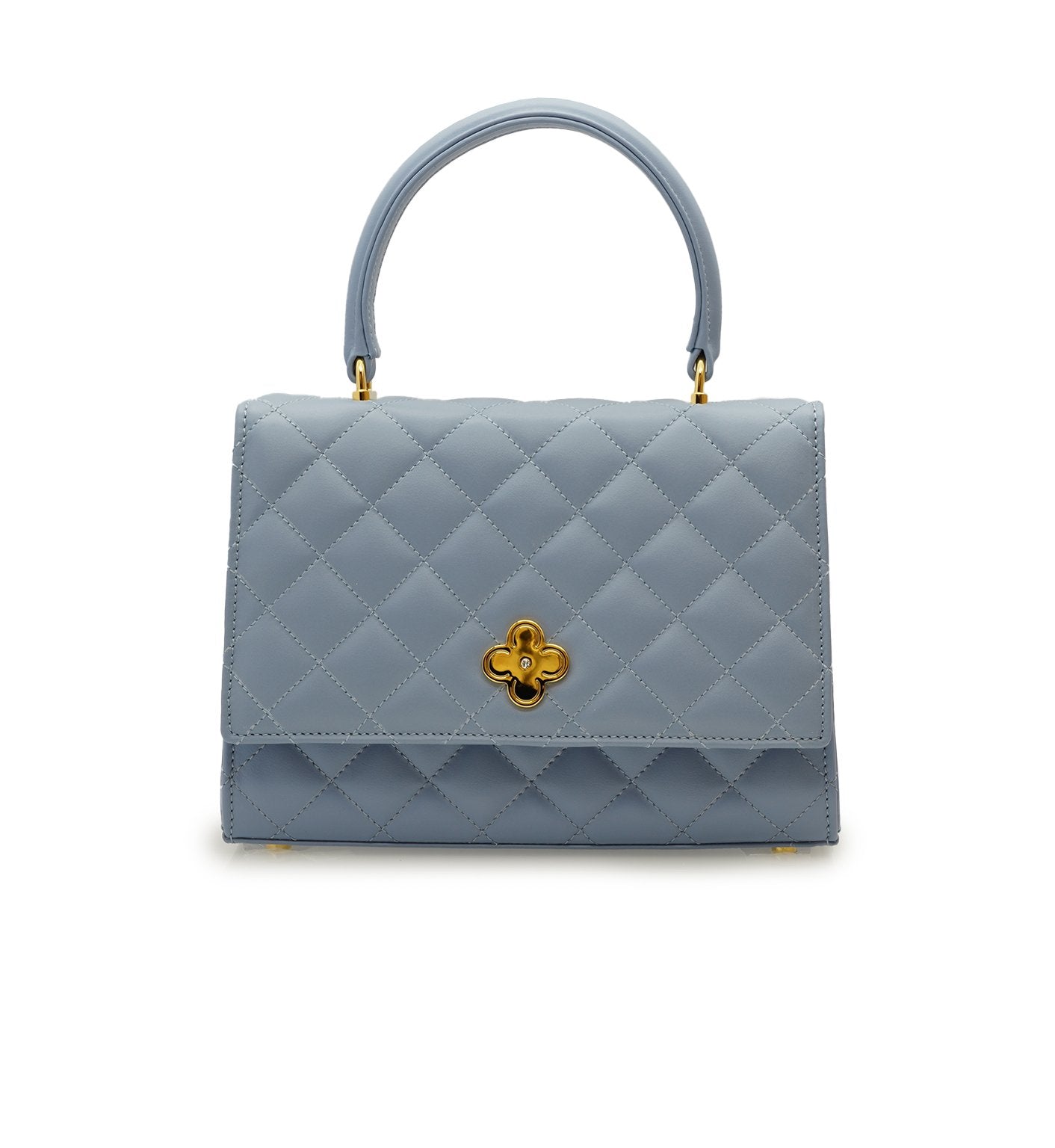 Opèra Quilted Blue Lavanda leather shoulder chain bag