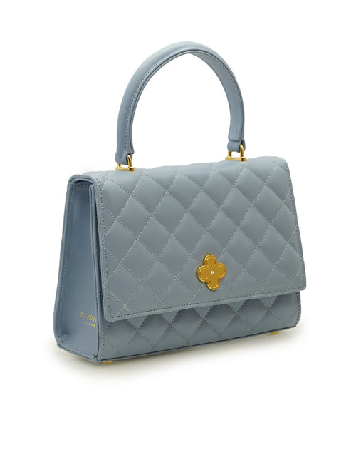 Load image into Gallery viewer, Opèra Quilted Blue Lavanda leather shoulder chain bag
