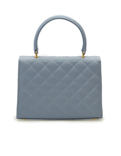 Load image into Gallery viewer, Opèra Quilted Blue Lavanda leather shoulder chain bag
