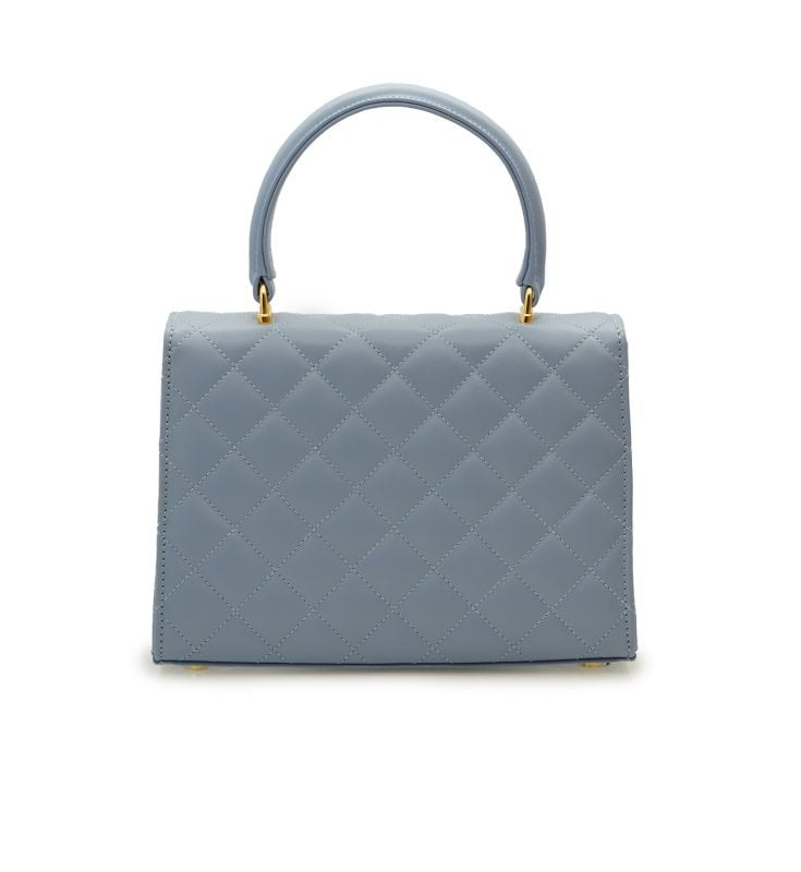 Opèra Quilted Blue Lavanda leather shoulder chain bag