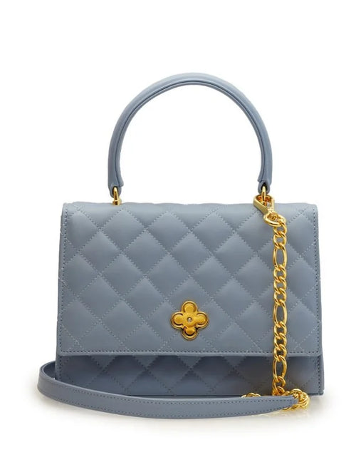 Load image into Gallery viewer, Opèra Quilted Blue Lavanda leather shoulder chain bag
