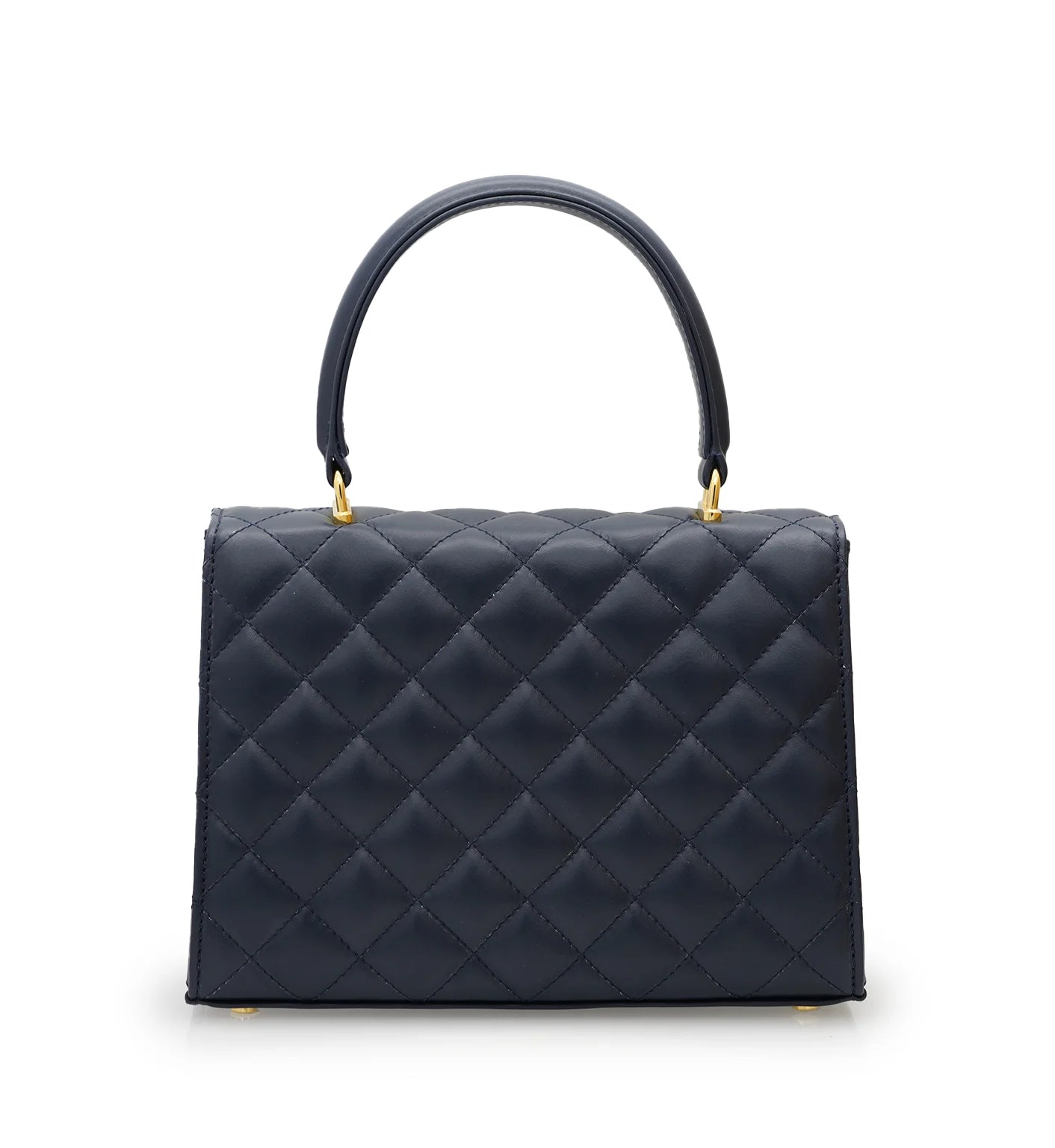 Opèra Quilted navy blue leather chain bag