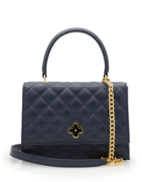 Load image into Gallery viewer, Opèra Quilted navy blue leather chain bag
