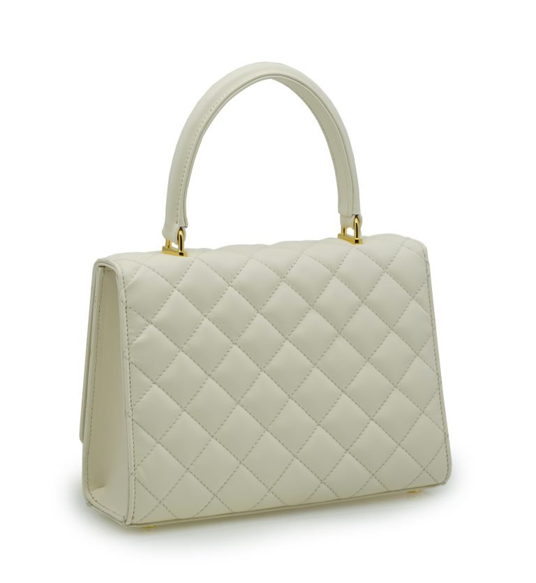 Opèra Quilted Ivory leather shoulder chain bag