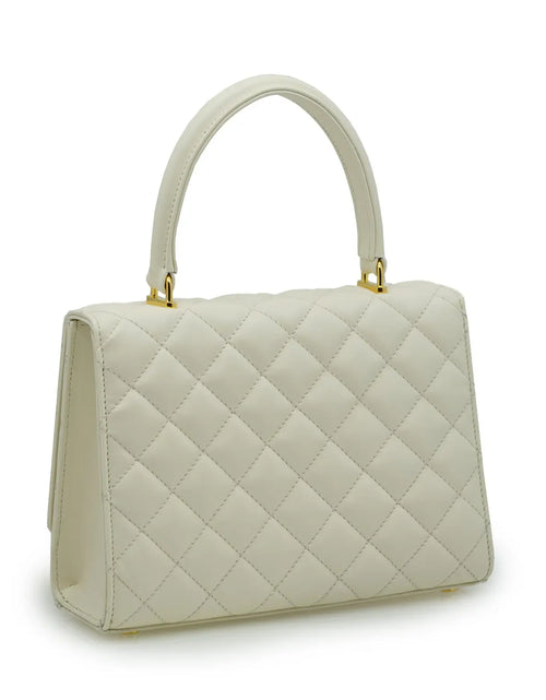 Load image into Gallery viewer, Opera Ivory Quilted Calf Leather Handbag
