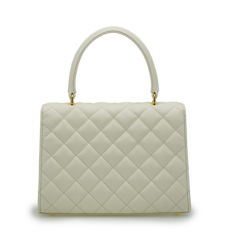 Opèra Quilted Ivory leather shoulder chain bag
