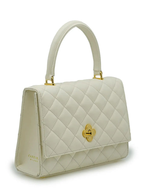 Load image into Gallery viewer, Opera Ivory Quilted Calf Leather Handbag
