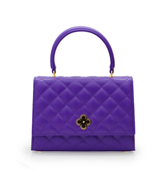 Opèra Purple Quilted Calf Leather Handbag