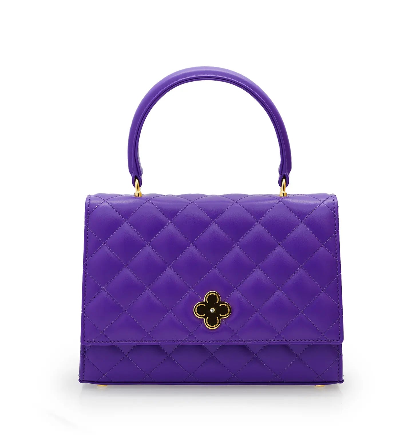 Opèra Purple Quilted Calf Leather Handbag