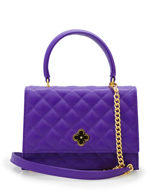 تحميل الصورة إلى عارض المعرض، Opèra Purple Quilted Calf Leather Handbag
